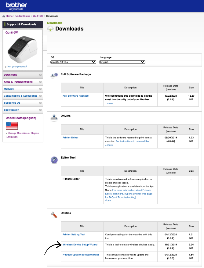 How to connect my Brother QL810W to WiFi (Mac)